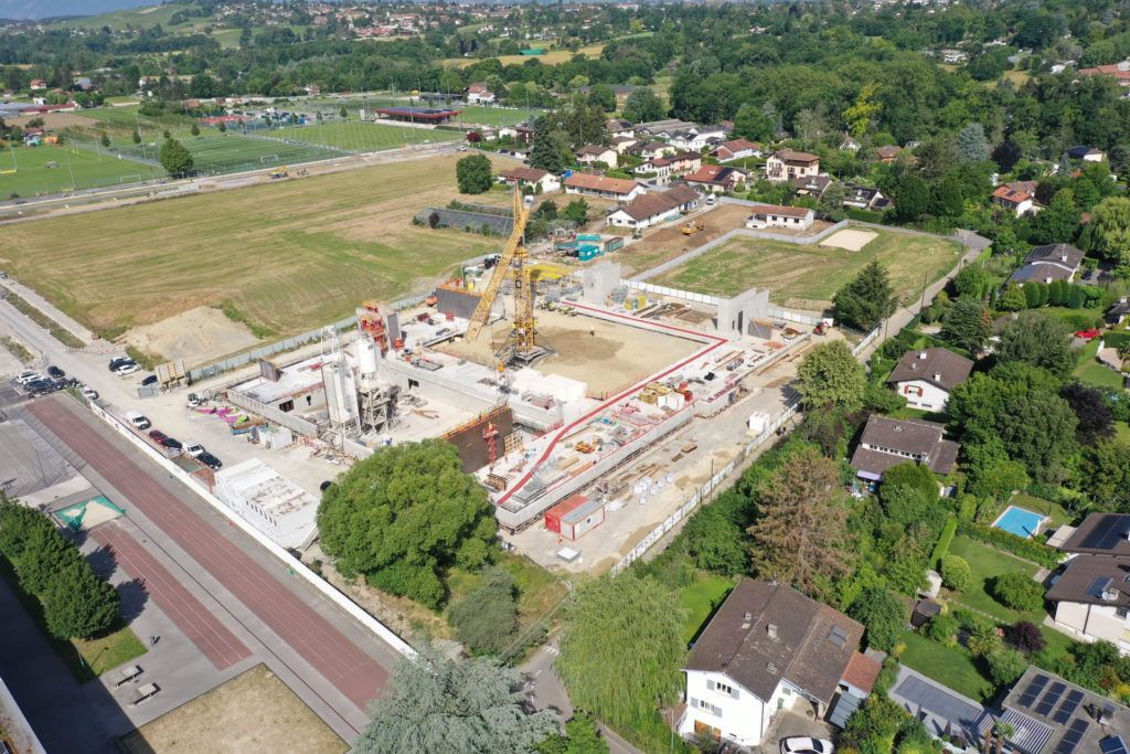 chantier de construction d'une école