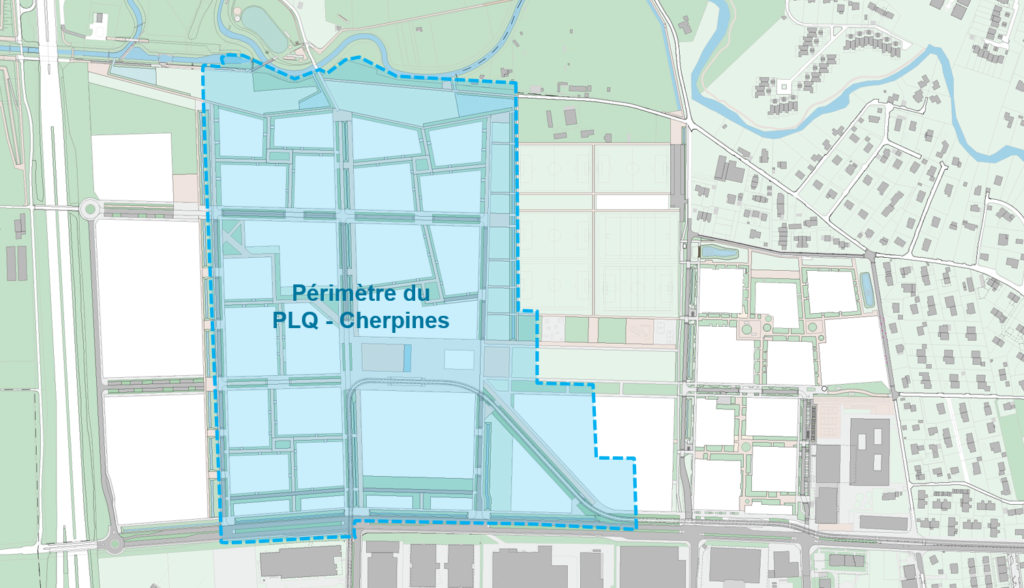 Plan illustratif du périmètre du PLQ-Cherpines